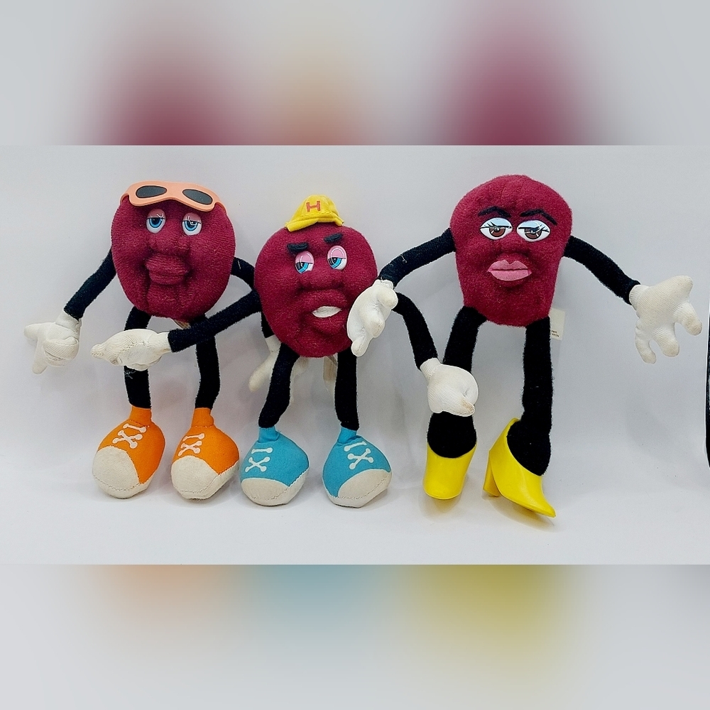 Lot of 3 Vintage Applause Poseable California Rasins‎